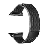 SICCIDEN For Apple Watch Band 42mm, Milanese Mesh Loop Magnetic Closure Clasp Stainless Steel Replacement iWatch Band for Apple Watch Series 3 Series 2 Series 1, Black