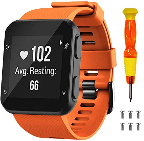 NotoCity for Garmin Forerunner 35 Strap/Garmin Approach S10 Strap Soft Silicone Replacement Watch Band Forerunner 35/Approach S10 Golf Watch(ORANGE)
