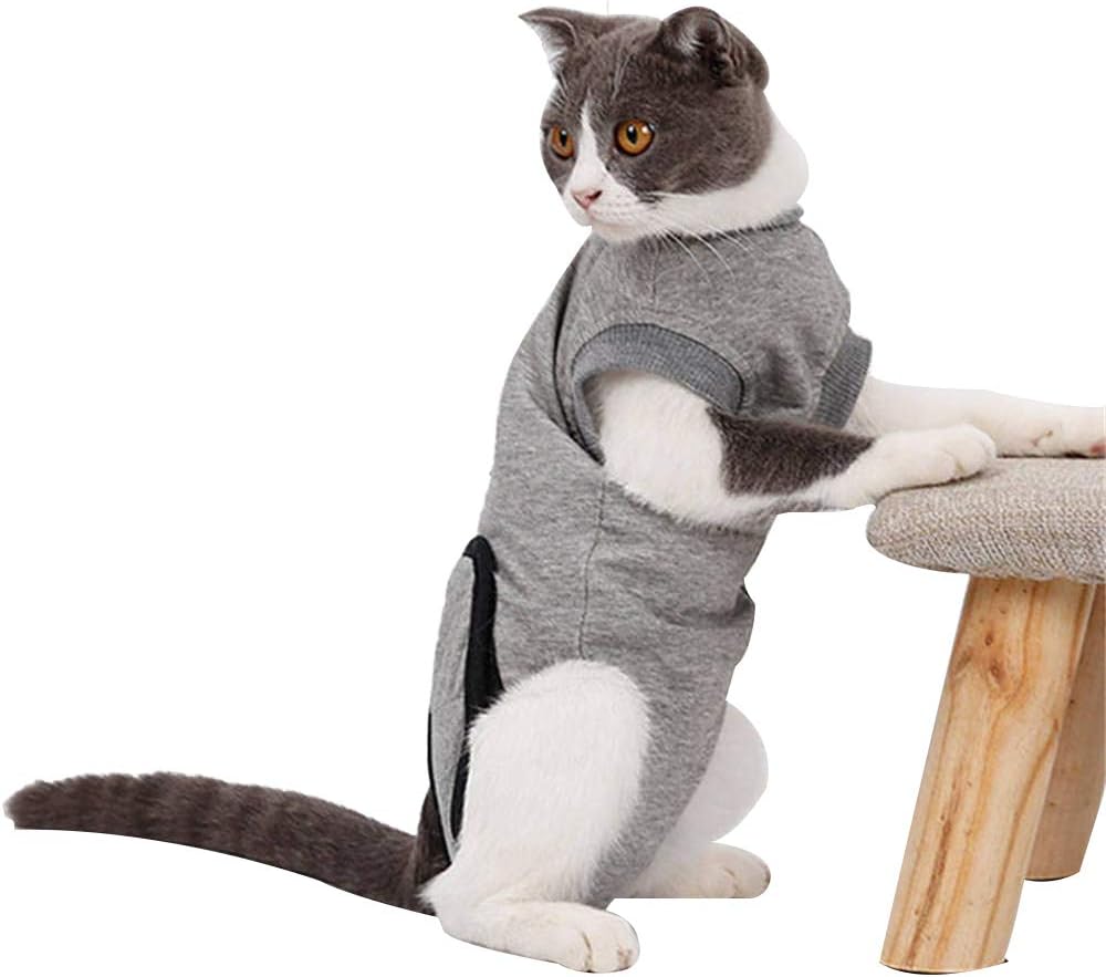 Amazon Doglemi 猫用術後ウェア 猫用 術後服 猫介護服 避妊 去勢 服 綿素材 皮膚保護 雄 雌兼用 傷舐め 引っ掻き防止 Xs Doglemi 術後ウェア 通販
