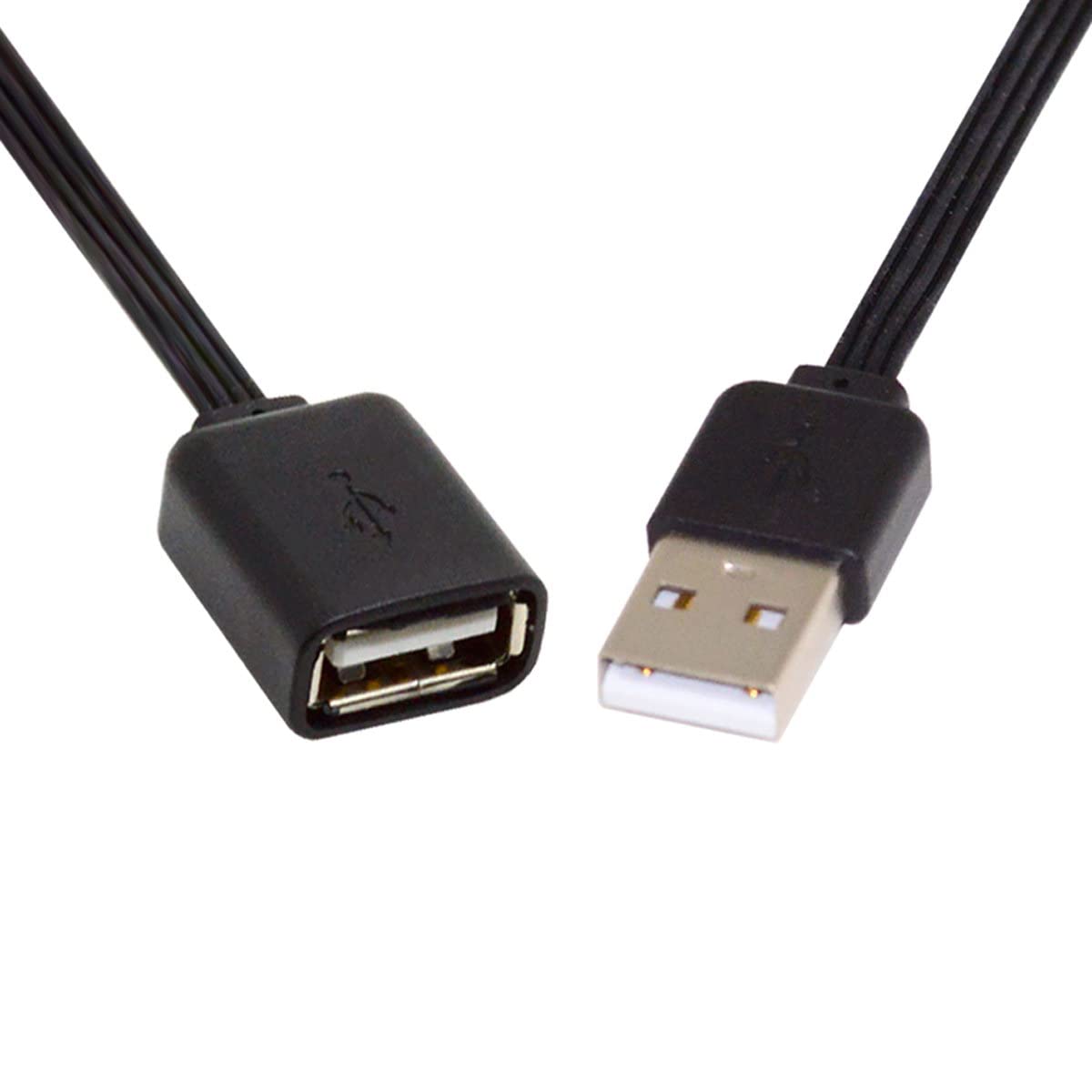 CY 13cm USB 2.0 Type-A Male to Type-A Male Female Data Flat Slim FPC Cable for FPV Disk Phone — image 1