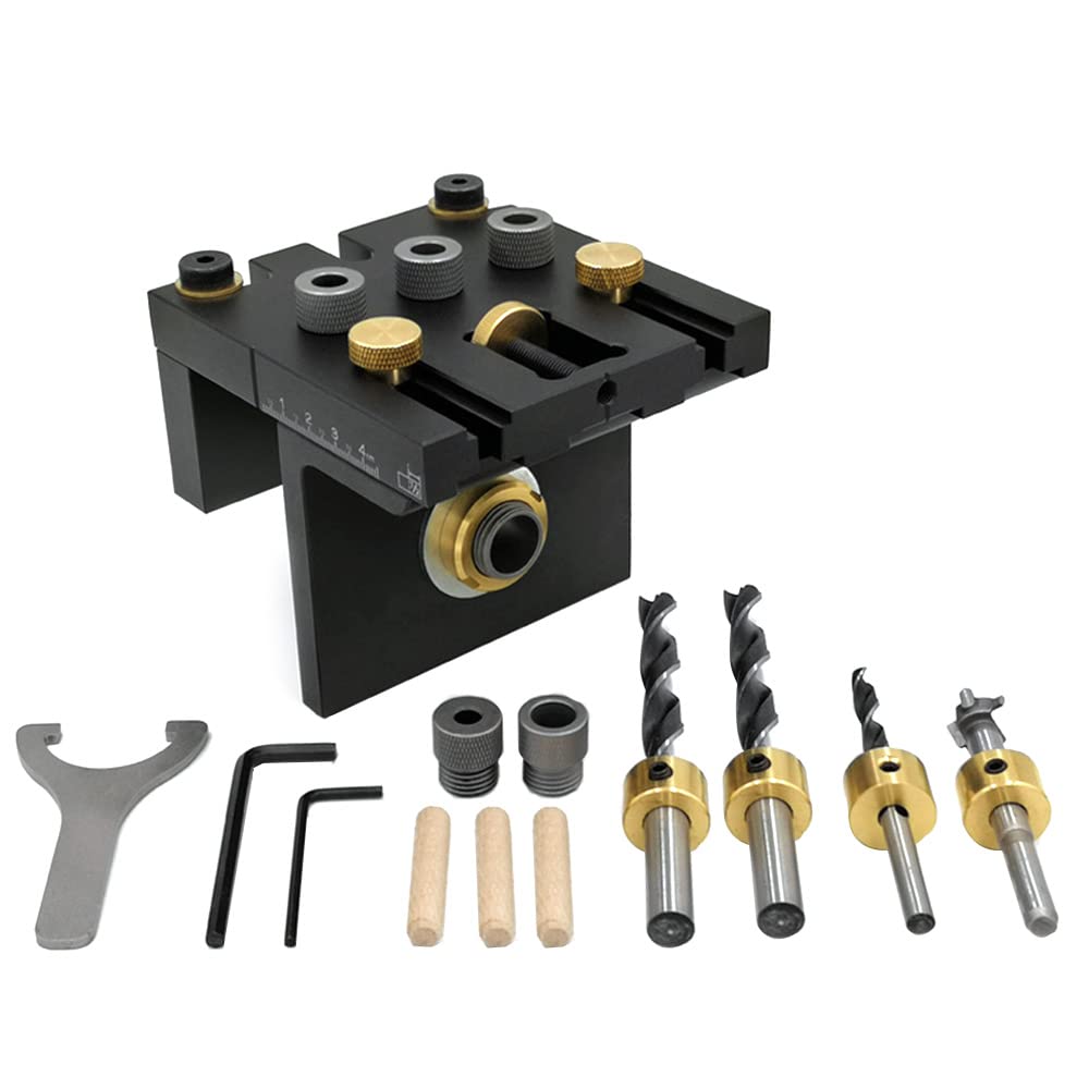 CENPEK 3-in-1 High Precision Jig Dowel Cam Jig Kit Wood Hole Drilling Guide Woodworking Position for DIY Wood working Furniture Repair or Handyman