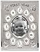 Malden International Designs Baby's First Year Collage Picture Frame, 13 Option, 1-3.5x4, 12-1x1, Silver
