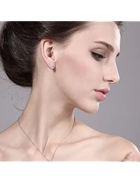 Charles & Colvard Forever Classic - Pendientes de tuerca para mujer (0.3 in, oro blanco de 14 K)