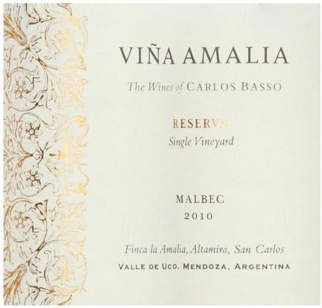 2010 Vina Amalia Malbec Reserva, Mendoza 750 mL