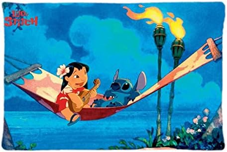 Turui Durable Gift Lilo And Stitch Disney HOT New 50% cotton, 50% polyester Rectangle Pillow case