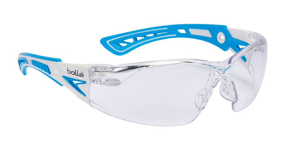 Bollé BORUSHPSPSIPLUS Rush+ Platinum Blue Clear Safety Glasses
