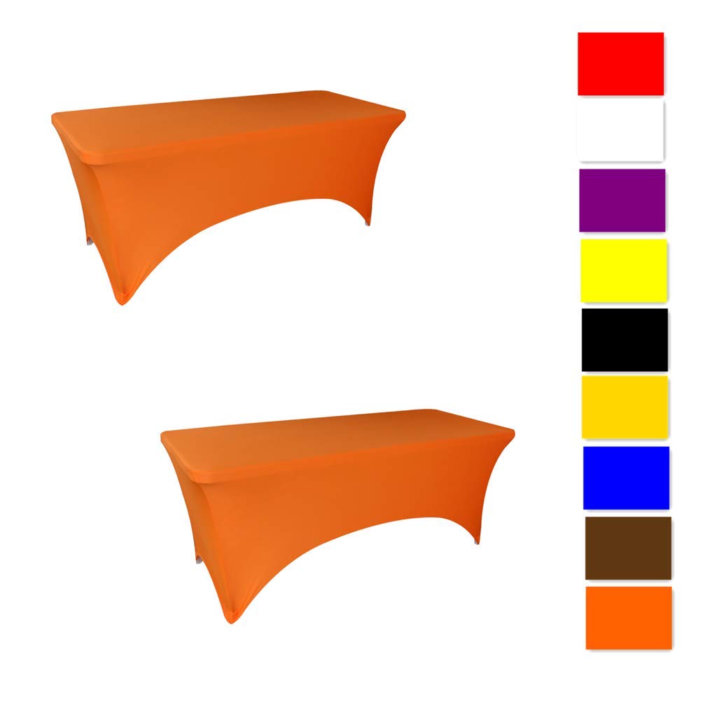 Best 6ft table cloth stretch orange