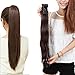 Synthetic Claw Ponytail Heat Resistant Handy Jaw Pony Tail One Piece Long Straight Soft Silky for Women Lady Girls 21'' / 21 inch (medium brown)