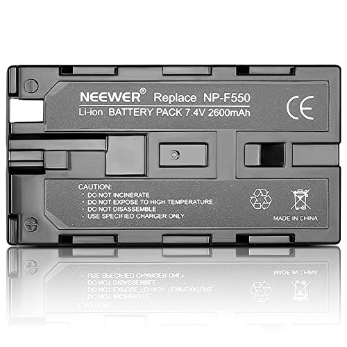Neewer 7.4V 2600mAh Rechargeable Li-ion Battery Pack Replacement for Sony NP-F550/570/530, Compatible with Sony HandyCams, Neewer Nanguang CN-160,CN-216,CN-126 Series LED Light and Chromo Inc., Polaroid Other LED On-Camera Video Lights Using NP-F550 Batteries