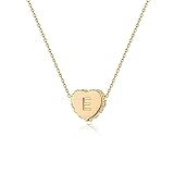 Tiny Gold Initial Heart Necklace-14K Gold Plated