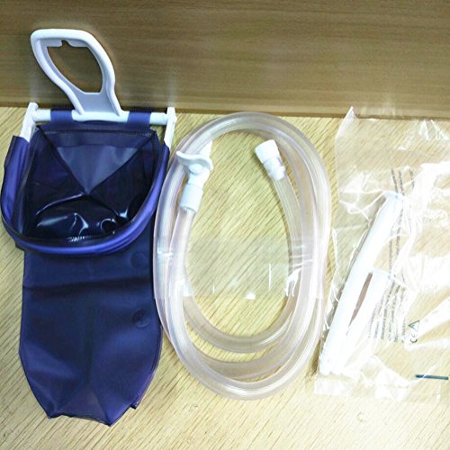 Jsentai Enema Bag Kit for Colon Cleansing Non-Toxic BPA & Phthalates Free Reusable PVC Enema System 2Quart in Blue Color
