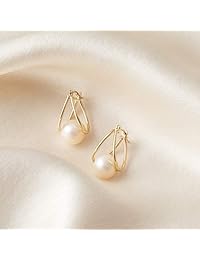 Ross-Simons 8-9mm Cultured Pearl Double Hoop Earrings