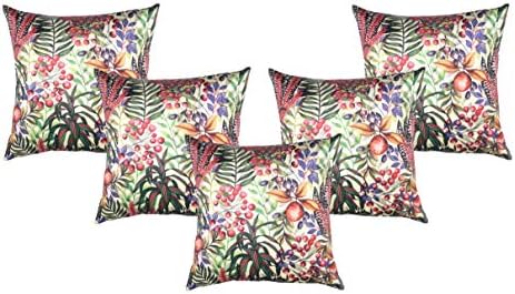 The Berry Jungle Cushion Cover - 16" x 16", Set of 5