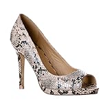 Riverberry Women's Julia Slight Platform Open Toe High Heel Pumps