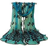 TR.OD Fashion Women's Long Peacock Print Chiffon Scarf Wrap