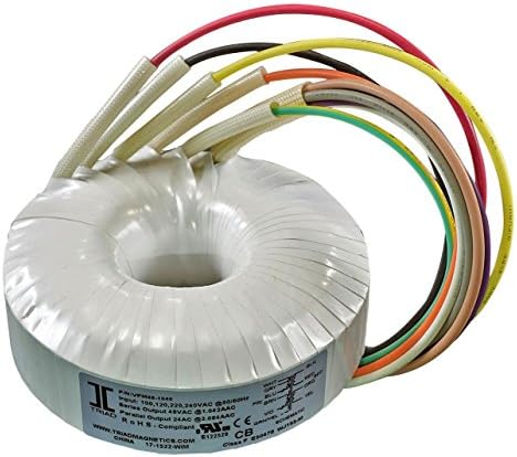 TRIAD MAGNETICS VPM48-520 Toroidal Transformer, 25 VA, 2 x 24V, 1.04 A, Chassis, 100V, 120V, 220V, 240V, VPM Series