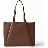 Work Tote Bags for Women 15.6 Inch - Laptop Tote Bag with Zip Compartments - Large PU Leather Office Purse Computer Briefcase