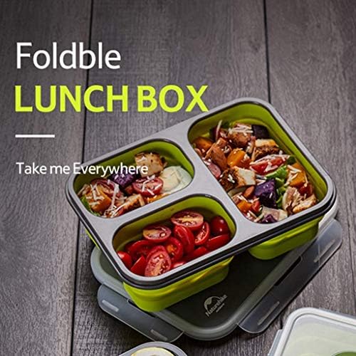 Lkb Kb 弁当箱ポータブル折りたたみランチボックス安全なシリコーンピクニック電子レンジ加熱屋外テレスコピック食器ランチ カラー グリーン サイズ 24 17 5 7センチメートル 弁当箱 B08ckd2nw7 2 525円