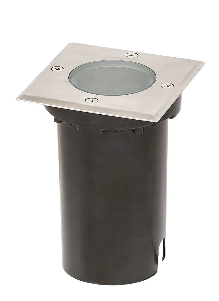 rabalux Tacoma 8714 A++ to E, Outdoor recessed Floor Light, Metal, GU10, Stainless Steel/Black, 11 x 11 x 15 cm