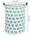 HIYAGON Canvas Storage Basket,Large Laundry Hamper with Handles-Collapsible Storage Bin for Kids Room,Nersury Hamper,Toy Storage 19.7×15.7(Blue Elephant)