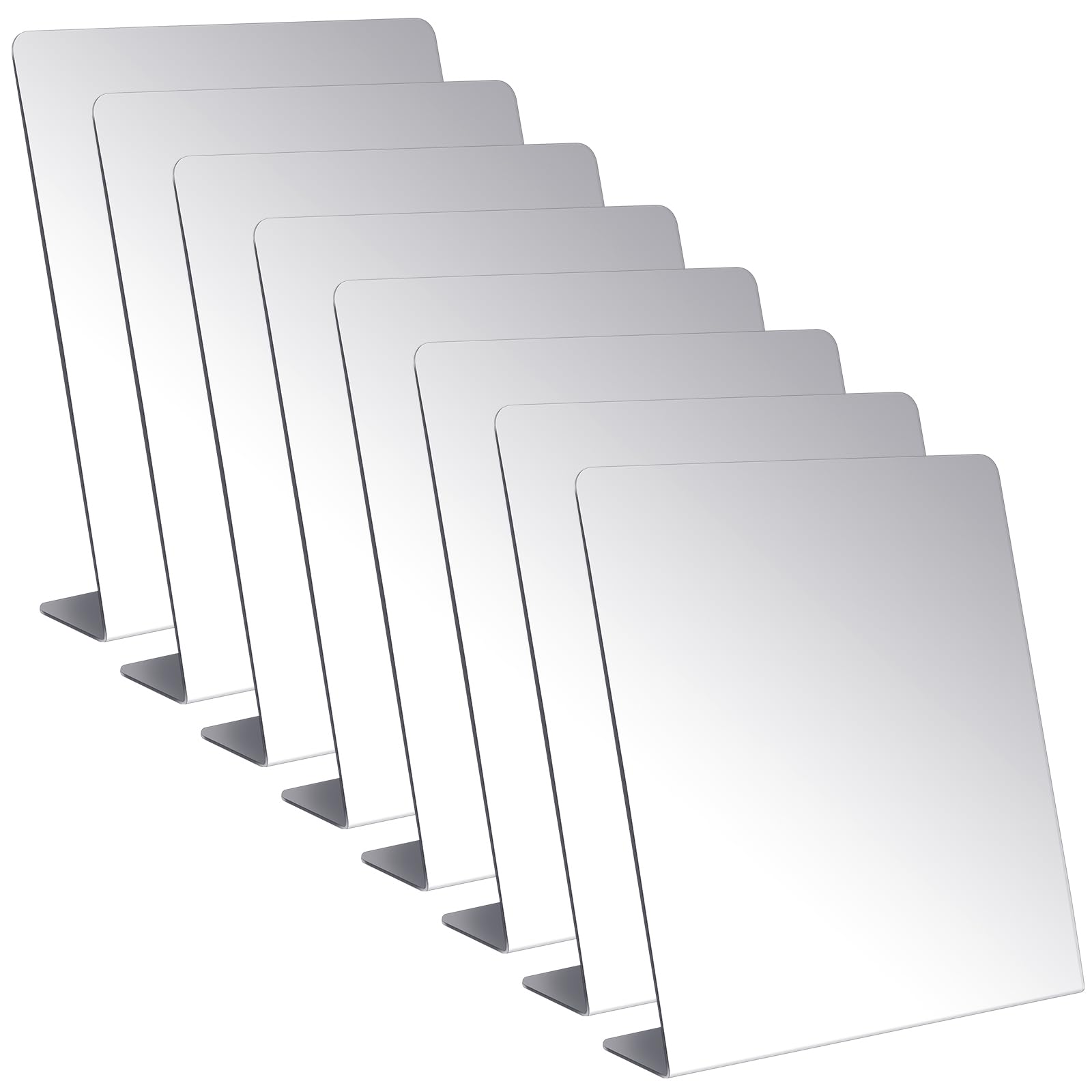 Photo 1 of Amyhill 8 Pcs Counter Top Mirror Freestanding Mirror Single Sided Acrylic Desk Glass for Tabletop Bedroom, Office, Bathroom, Dorm, Home (8.5 x 11 Inch)