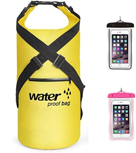Waterproof Dry Bag Backpack Duffle Floating Compression Sack Backpacking Pouch with Adjustable Shoulder Strap Extra Zipper Pocket Phone case for Kayaking Beach Boating Canoeing Rafting Hiking (3 Pack)