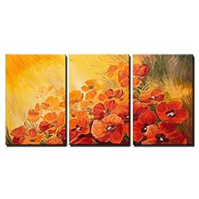 Oil Painting Abstract Illustration of Poppies on a...