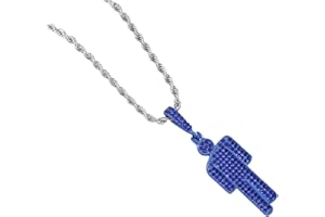 Hip Hop Bad Guy Villain Necklace,Stainless Steel Round Head Zircon Hip Hop Necklace Couple Pendant,Rapper Jewelry Skew Head N