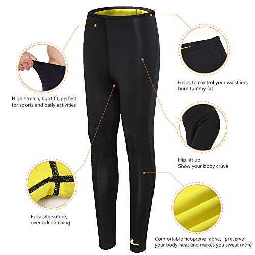 Gowhods Unisex Weight Loss Hot Sweat Sauna Pants - Fat Burning, Leg Slimming, Increasing Sweat, Smoother Skin, Gym Sports Ninth Leggings for Indoor & Outdoor Workout