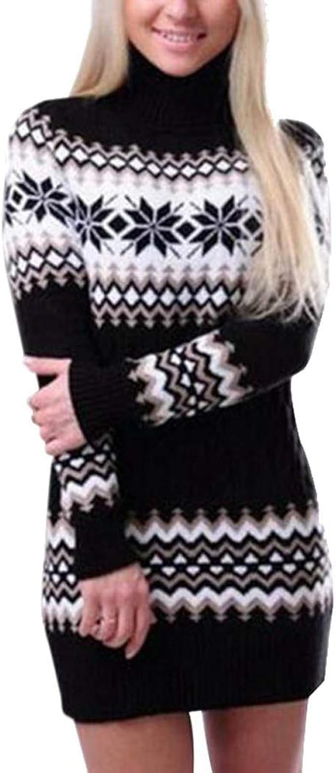 printed sweater dress