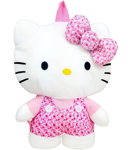 Hello Kitty Plush Backpack Set - Gift Bundle of Plushie with Adjustable Straps Plus Hello Kitty Tattoos and More | Hello Kitty Backpack