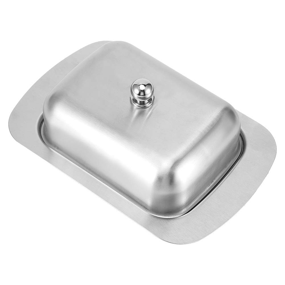 Stainless Steel Cheese Bread Box Butter Dish, Butter Container, with Handle for Home