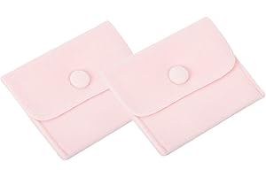 PATIKIL 4x3" Velvet Jewelry Pouches, 2 Pack Velvet Pouches Snap Button Jewelry Storage Bags Present Pouch for Earrings Bracel