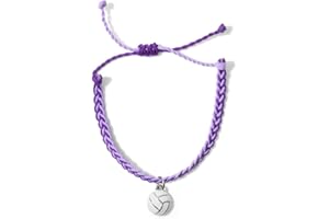 GIMMEDAT Volleyball Girls Heart Sports Charm Bracelet 100% Waterproof Adjustable Jewelry Gift