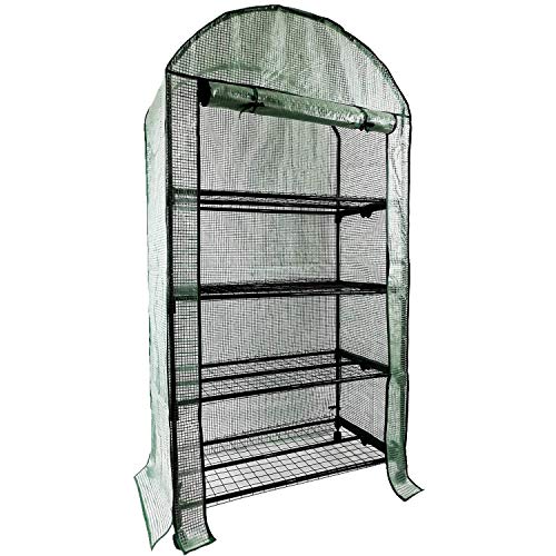 OUTOUR Wider 35x19.6x66.5in 4 Tier Wider Portable Plant Mini Greenhouse Green House with Casters, for Growing Seeds, Seedlings, Tending Potted Plants, Garden Gardening Indoor Outdoor - Thumbnail 4