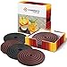 Reversible Coasters 4 inches Set of 6 Black or Brown Drink Coaster in Gift Box Holder Absorbs Moisture Protects Furniture from Water Marks