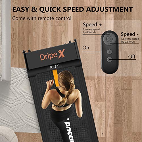 Dripex-Under-Desk-Treadmill-with-Remote-Control-1-6KMH-Adjustable-Speed-500W-Motor-LCD-Screen-Stand-Upright-for-Easy-Storage-Perfect-Walking-Pad-for-Home-Office-Working