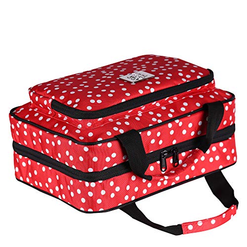 Large Travel Cosmetic Bag For Women - XL Hanging Travel Toiletry And Makeup Bag With Many Pockets in Red Polka Dot 3 Large Travel Cosmetic Bag For Women - XL Hanging Travel Toiletry And Makeup Bag With Many Pockets in Red Polka Dot