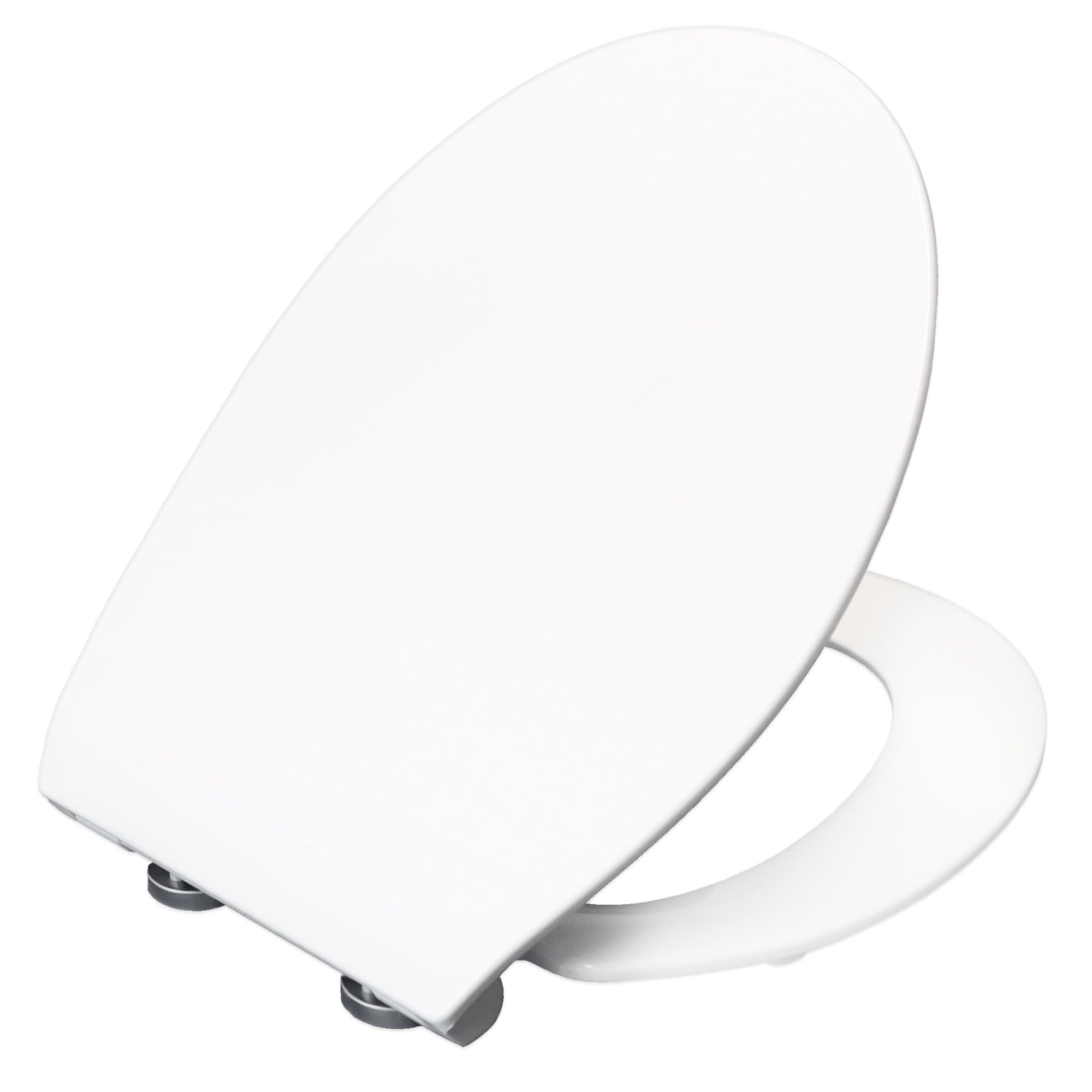 BEMIS Click&Clean® Slim Soft Close Toilet Seat - White | Top Fixing White Toilet Seat, with Quick Release Click & Clean Technology | Steel Hinges | Universal | Slim Design