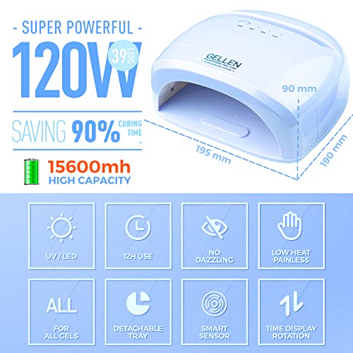 Gellen 120W Cordless UV/LED Nail Lamp With Electric Nail Drill