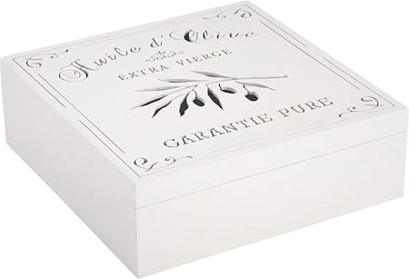 JDS-Caja de almacenamiento de aceite de oliva de madera, 24 x 24 x 8 cm: Amazon.es: Hogar
