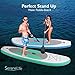 SereneLife Inflatable Stand Up Paddle Board (6 Inches Thick) Universal SUP Wide Stance w/ Bottom Fin for Paddling and Surf Control | Non-Slip Deck | Youth and Adult