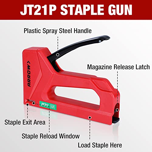 Arrow Light Duty Staple Gun, Lightweight Upholstery Stapler Kit for