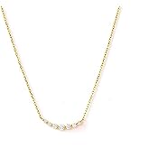 epicAqua Minimalist Curved CZ Bar/Smile-Shaped Curve Necklace for Women, 925 Sterling Silver with 18K Gold Plating, Ultra Thin Dainty Everyday Necklace, Subtle Jewelry Gift for Her, 15+2 Inch Chain