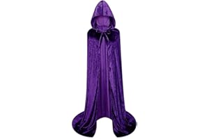 LHJ Unisex Full Length Hooded Robe Cloak Long Velvet Cape Cosplay Costume
