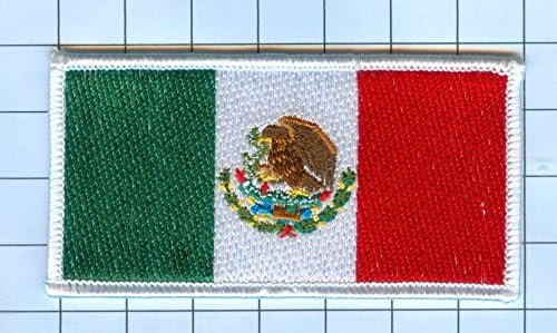 International Flag Patch 100% Embroidered - Mexico Flag Patch - 3 1/2" X 1 7/8"