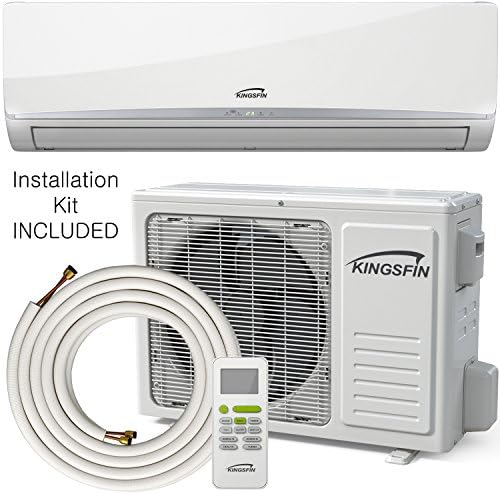 Kingsfin 9000BTU Mini Split Ductless AC Air Conditioner and Heat Pump 9000 BTU/115V 15 SEER Complete System (9000 BTU/115V) (9000 BTU/115V)