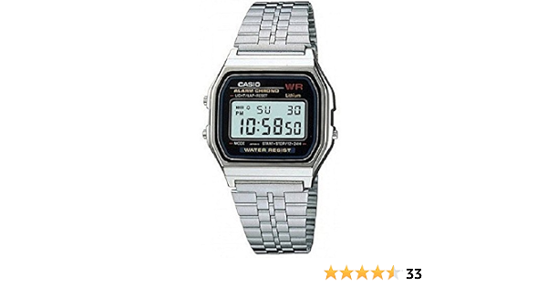 Casio A159W-N1 Vintage Retro Silver Stainless Steel Unisex Digital Watch :  Amazon.com.au: Clothing, Shoes \u0026 Accessories