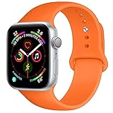BOTOMALL Compatible with Iwatch Band 38mm 40mm 42mm 44mm Classic Silicone Sport Replacement Strap Bracelet for Iwatch All Models Series 4 Series 3 Series 2 1 (Orange,42/44mm S/M)