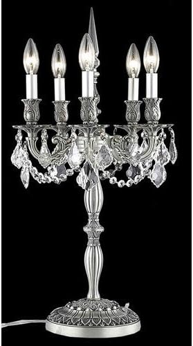 Table Lamps 5 Light With Pewter Finish Swarovski Strass E12 Bulb 13 inch 300 Watts - World of Classic